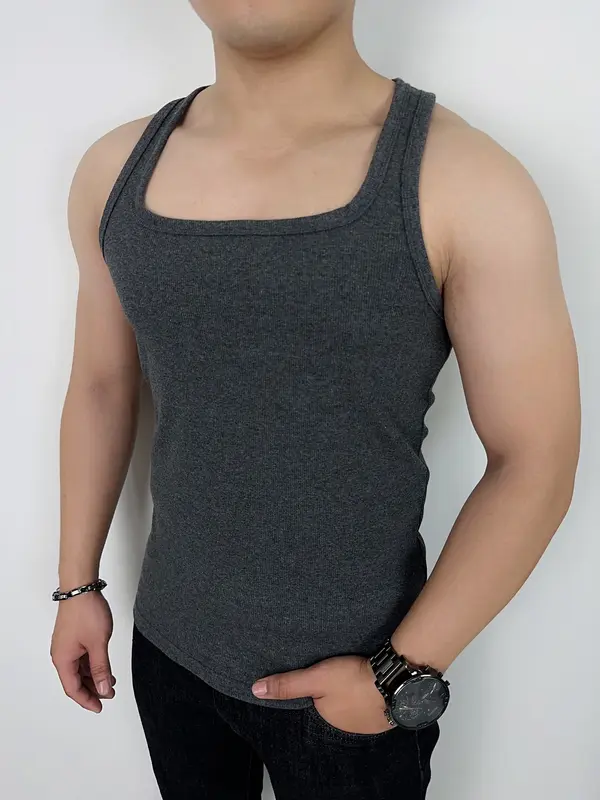ÁO THUN BA LỖ CỔ VUÔNG VẢI TĂM CỰC CHẤT CHO AE, HÀNG CO GIÃN THẤM HÚT MỒ HÔI TỐT GIAO HÀNG TOÀN QUỐC BL11 Nam Menswear Top 5
