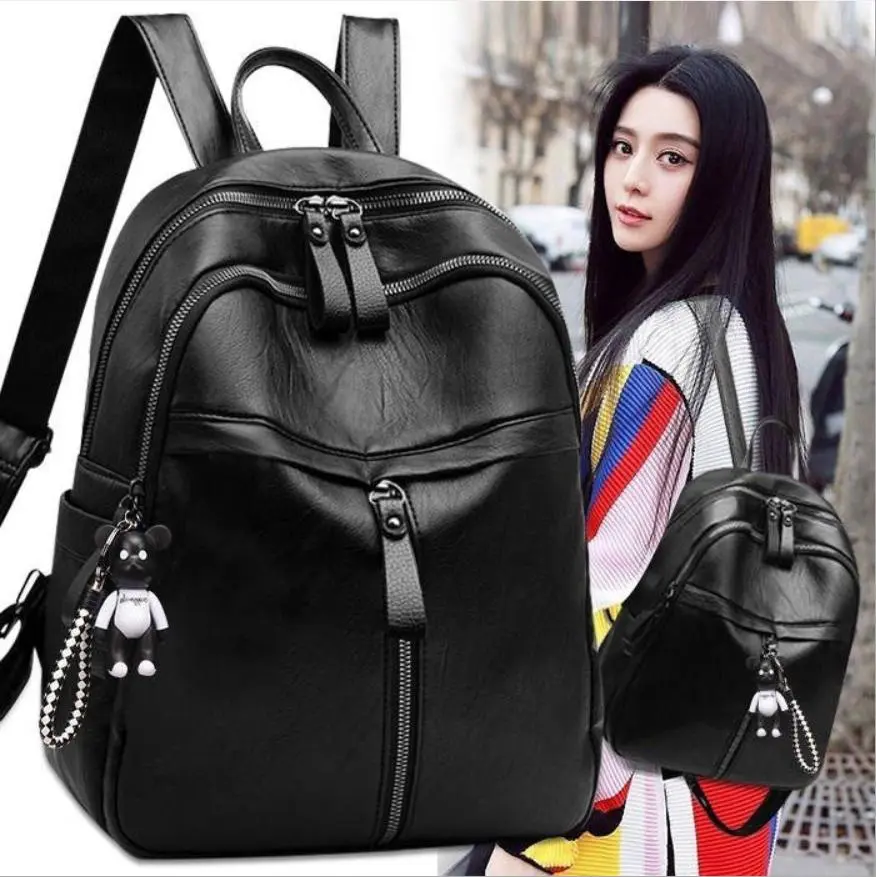 Balo da nữ thời trang kiểu dáng hàn quốc Development BL1062- Tặng móc gấu Đeo Vai Backpack