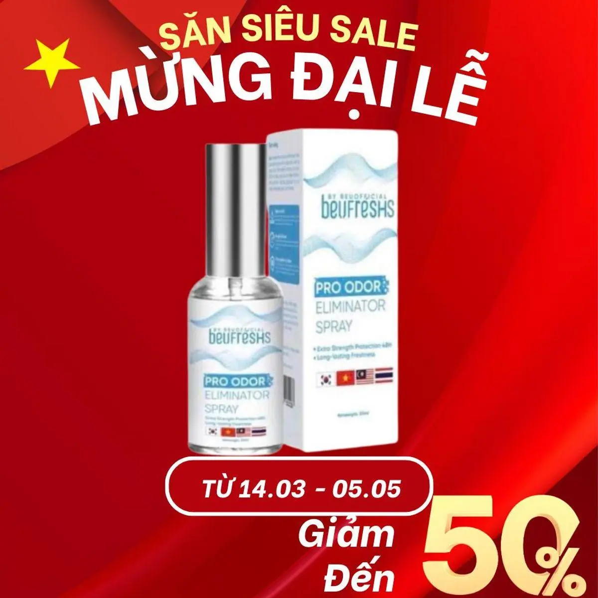 BEUFRÉSHS xịt khử mùi toàn thân, ngăn tiết mồ hôi 30ml - Kiểm soát mồ hôi hiệu quả