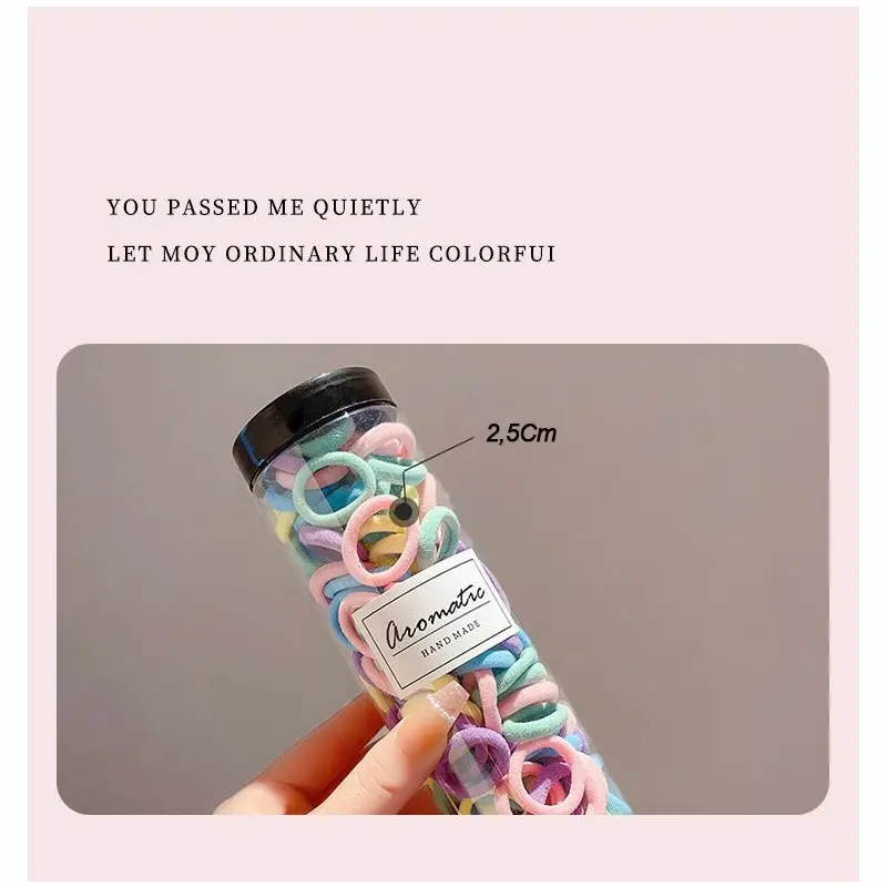 MALL - (Free Box) Set 100Pcs iKat Rambut Gaya Korea Kain Karet Elastis Anak Perempuan KCR23 Fashion 1