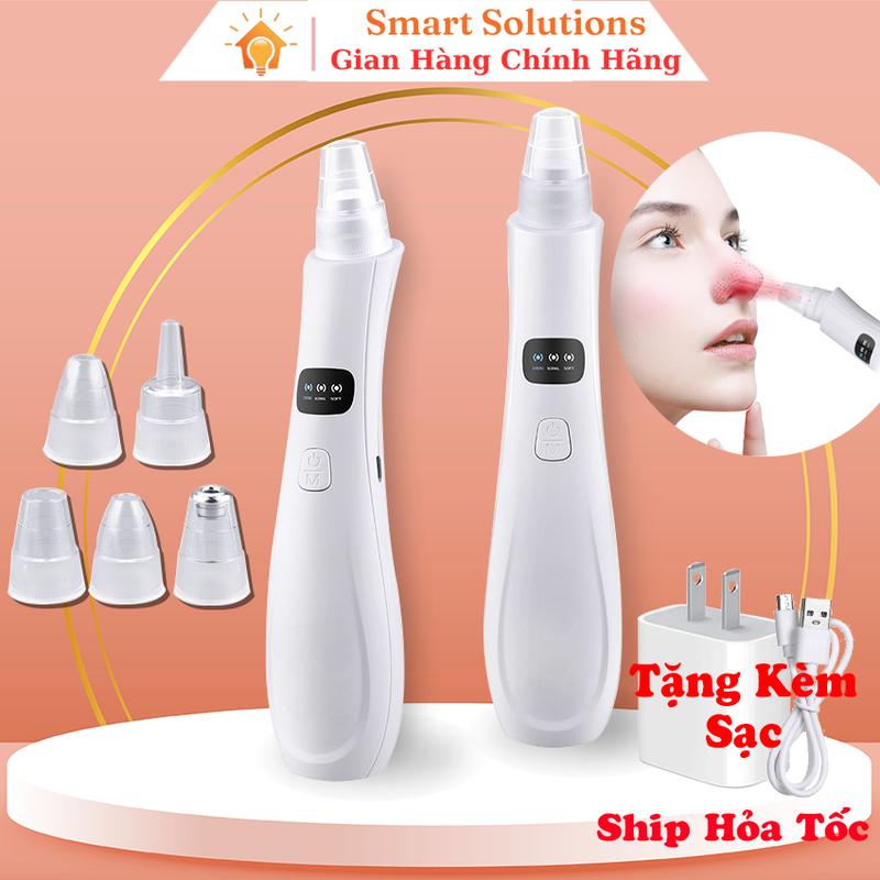 Máy hút mụn đầu đen làm sạch lỗ chân lông kèm 5 đầu hút chuyên dụng máy hút mụn cầm tay bảo hành 12 tháng