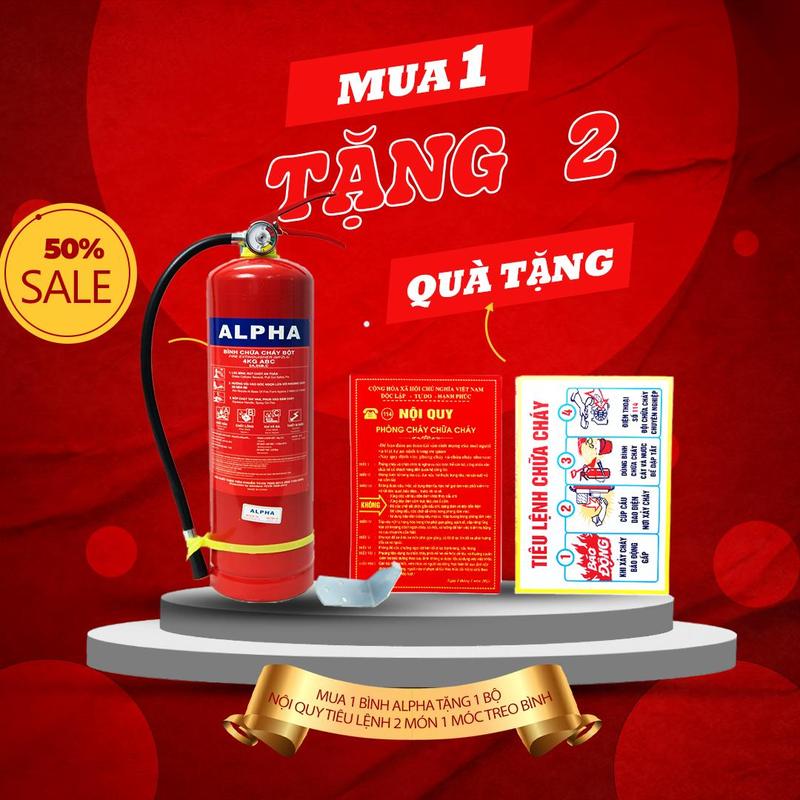 Combo Mua 1 Bình Chữa Cháy Alpha ( Có KĐ ) Tặng 1 Bộ Nội Quy Tiêu Lệnh 2 Món 60k