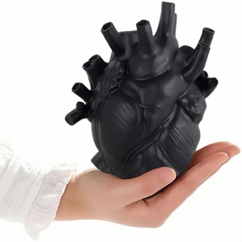 Product Introduction of Heart Shaped Resin Vase, 1 Count Creative Desktop Ornament, Decorative Vase for Home Office, Ideal Housewarming Gift, Valentine's Day Gift Idea 2