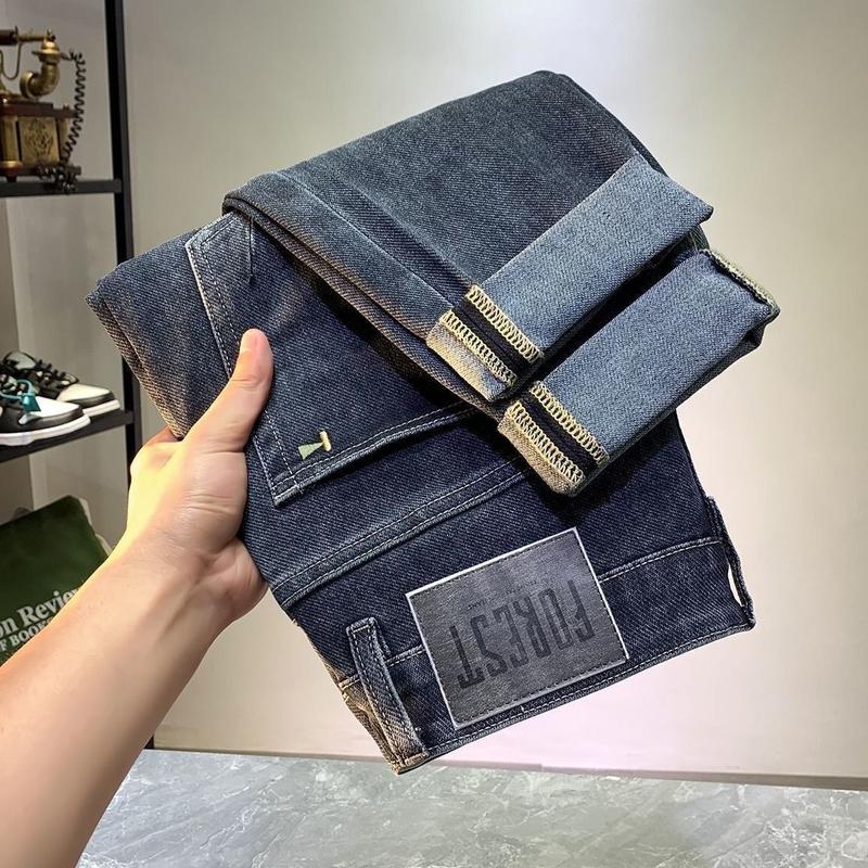 Quần jean co giãn nam, cao cấp, giá cả phải chăng, sang trọng, thêu Thương Hiệu Thời Trang , Hàn Quốc, Slim Fit, quần bó dài 2