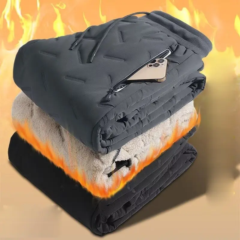 Quần nam thêm nhung thêm chất liệu cotton dày giản dị phong cách chống gió giữ ấm phù hợp với thời tiết gió tuyết Menswear