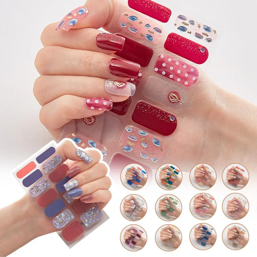 Miếng Dán Móng Nghệ Thuật Dạng Gel, Bán Thân, Miếng Dán Phim Sơn Móng Tay 3D, I9V0