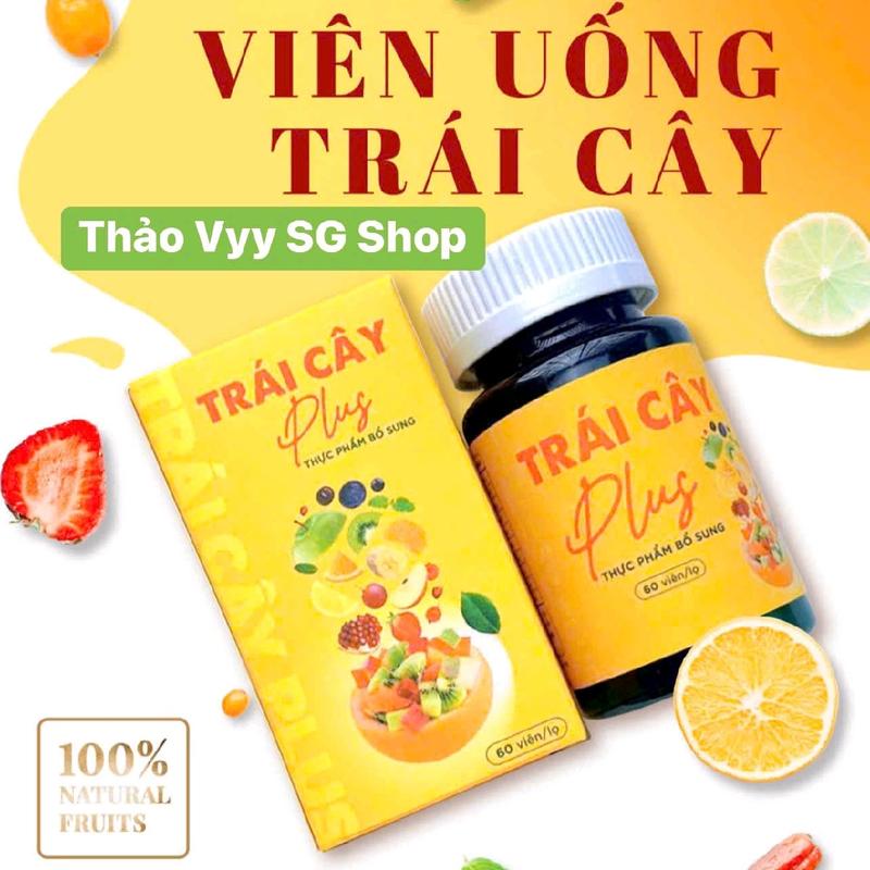 Viên Uống Trái Cây Bổ Sung Vitamin - Thực Phẩm Bổ Sung Hỗ Trợ Làm Đẹp Da - Hộp 60 viên- tặng hộp trà thảo mộc 14 viên 0