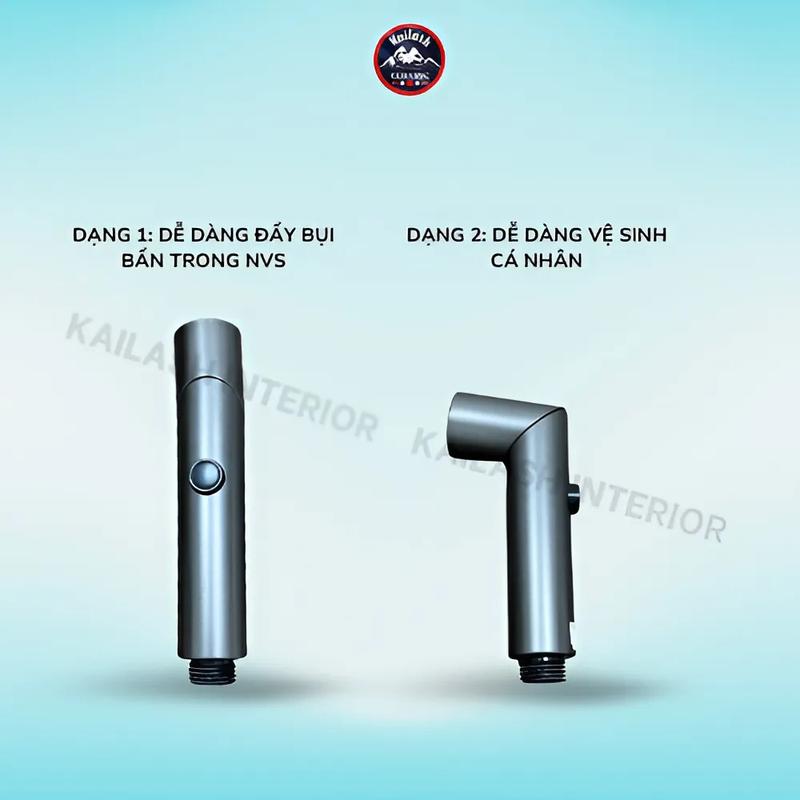 Bộ vòi xịt vệ sinh tăng áp 2 chế độ xoay cao cấp có đi kèm van gốc chia nước bảo hành 2 năm - KAILASH INTERIOR 5