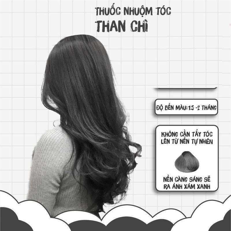 Màu nhuộm tóc than chì, không cần tẩy - lên từ nền đen tự nhiên