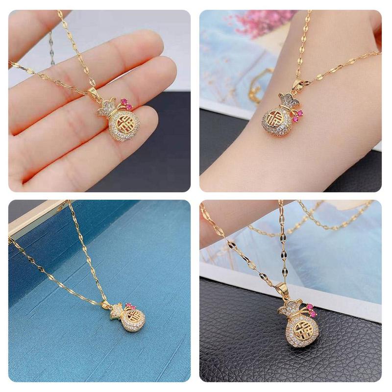 Vòng Cổ Túi Phước Lành, Tinh Tế Và Cao Cấp, Vòng Cổ Cổ Tích Thanh Lịch, Giá Cả Phải Chăng, U9N5 7
