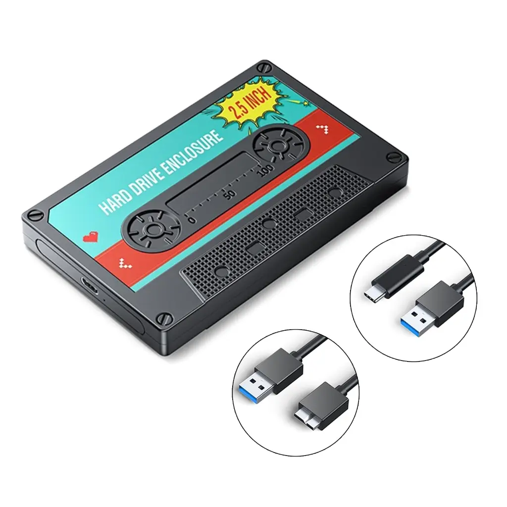 External Hard Drive Enclosure for 2.5inch SSD Hard Disk Drive USB3.0 Type C Drive Adapter Case 5Gbps/6Gbps
