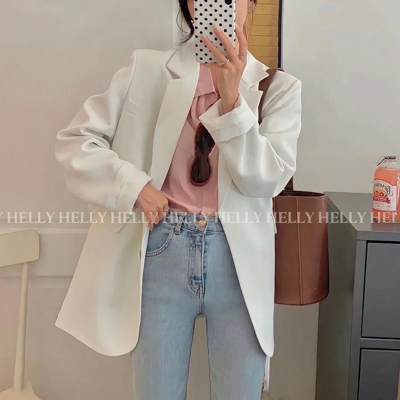 Áo Blazer Nữ Form Suông 2 Lớp - Chất Gold Hàn Ép