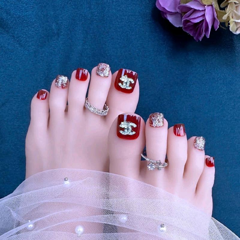  Mã J171_  Nail Box xinh đẹp bộ 24 móng tay giả dành cho Nữ + được kèm phụ kiện keo dán 