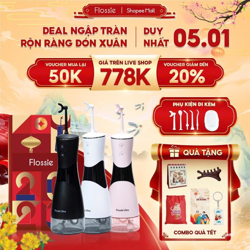 Tăm nước 2 chiều Flossie Ultra chính hãng.Vòi phun 2 chiều đầu tiên