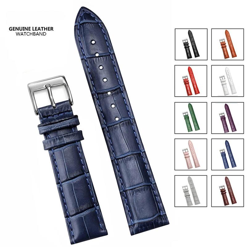 Dây Đeo Đồng Hồ Đeo Tay Mềm Mại Dây Da Thoải Mái Có Kích Thước 12 14 16 18 20 22 24 mm Dây Đeo Khóa Chốt Đồng Hồ Voi Phụ Kiện