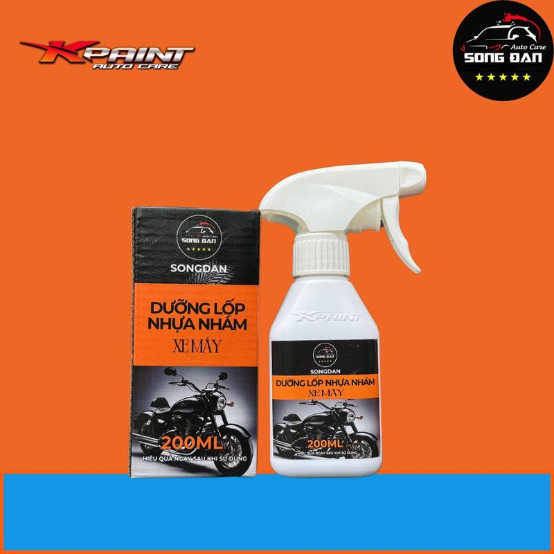 Dung dịch dưỡng lốp, nhựa nhám xe máy SONG ĐAN 200ml ( tặng mút ) phục  hồi