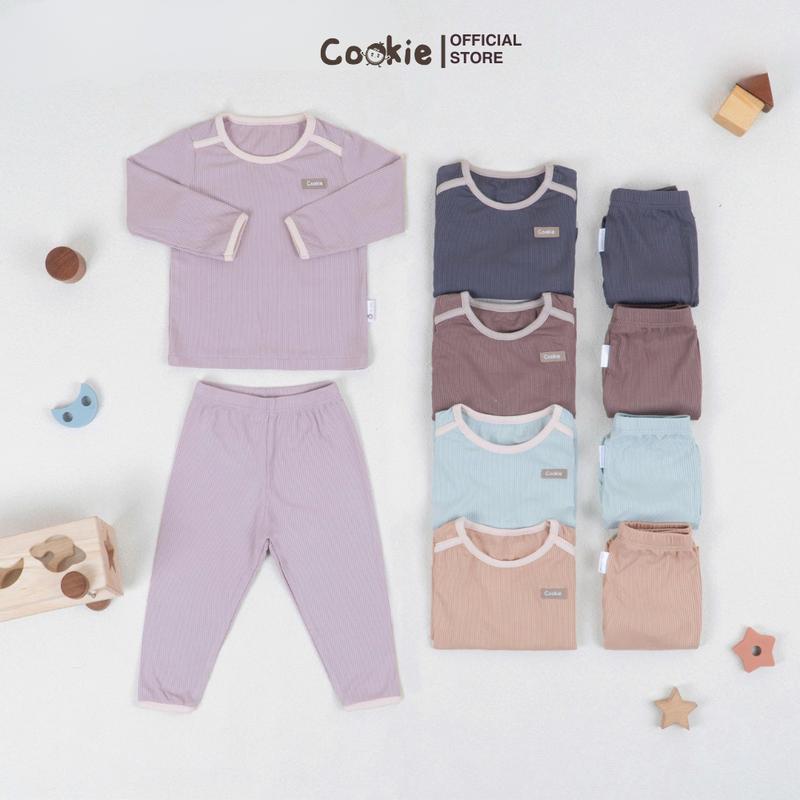 Combo 2 Bộ Quần Áo Dài Tay Cookie Phối Viền Chất Cotton Tăm Lạnh Cho Bé Size Từ 6 Tháng Đến 5 Tuổi 2025 Chất Cotton Tăm Lạnh Bộ Giữ Nhiệt Cho Bé