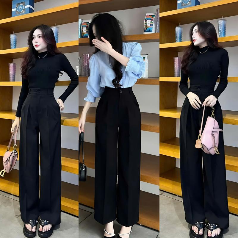 QUẦN TÂY ỐNG RỘNG DÀI 95CM CHẤT TUYẾT MƯA Nữ Ong Women Pants quần  ong  rong