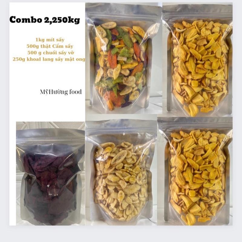   10 2,250g 1Kg Mít vỡ to+500g trái cây sấy vỡ+500g chuối sấy giòn mini+250g khoai tím sấy mặt ong kSnack ăn vặt 