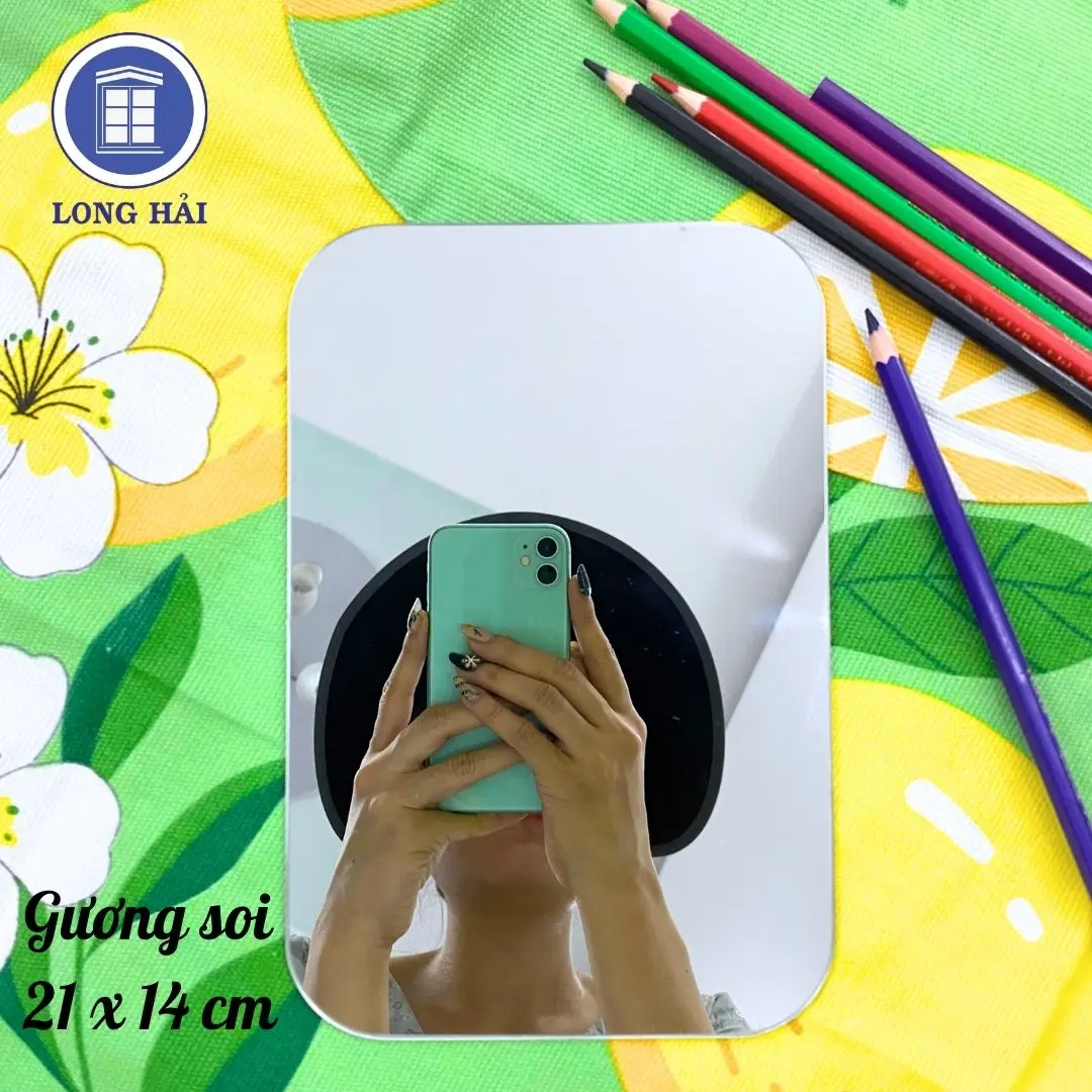 Gương soi cầm tay 21 x 14 cm, nhỏ gọn, cho ảnh đẹp và sắc nét