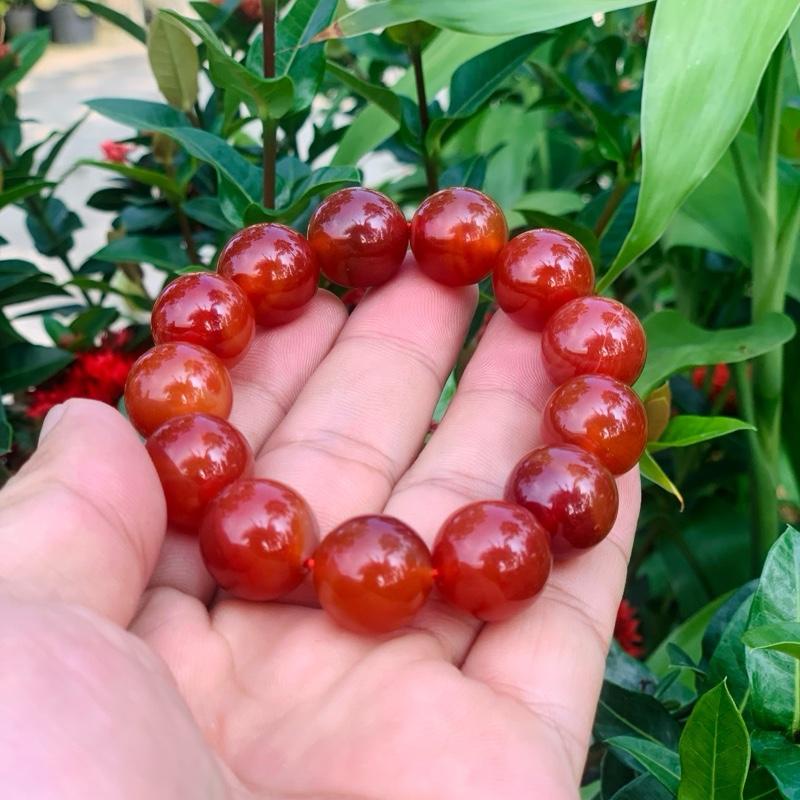 Vòng chuỗi mã não đỏ size16li hợp mệnh Hoả, Thổ. Tặng hộp đựng sang trong và dây thay thế 0