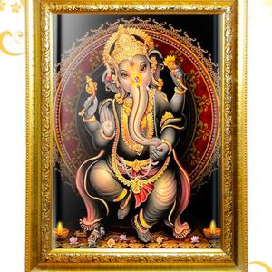 กรอบรูป ติดผนัง พระพิฆเนศวร /  มีขาพับสำหรับตั้ง  / งานบูชา /กรอบมงคล /กรอบขนาด 25.0*30.0 C.M