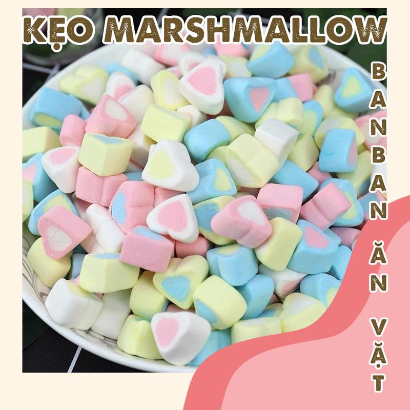 Kẹo Bông Gòn Marshmallow, Kẹo Xốp Bông Sữa MIX Vị , Kẹo Marshmallow Ngọt Ngào keomix nhieu