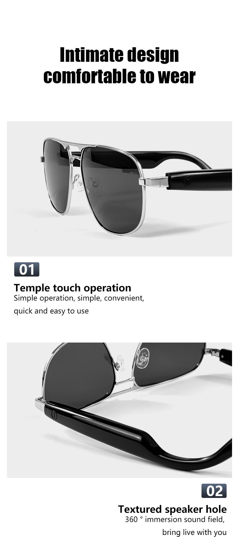 Product Introduction of Original JT-GS02 Intelligent Sunglasses AI Audio Bluetooth Smart Glasses UV400 Polarized Lens Voice Calling Outdoor Eyeglasses 19