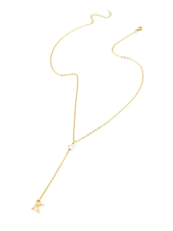 Fashion Letter Detail Pendant Necklace for Women, Elegant Fashion Artificial Crystal Decor Necklace Jewelry for Party, Daily Clothing Decor, Trendy All-match & Exquisite Jewelry for Birthday Gift 2