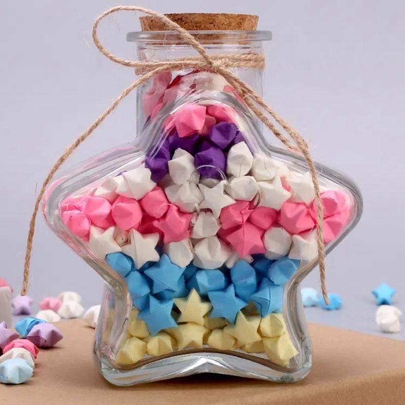 Botol Kaca Origami, Gaya Ins DIY, Origami Bintang, Hadiah Krismas ...