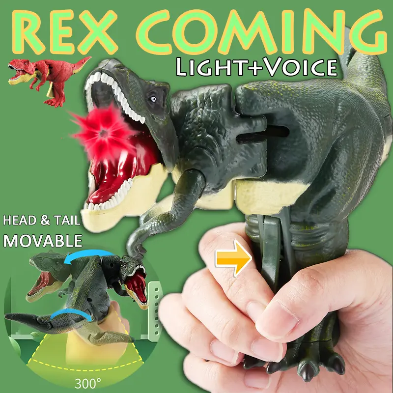 Mainan Dinosaur Tekan, BARU, dengan Ayunan Ekor dan Kepala 300 °, Ciri Cahaya dan Suara