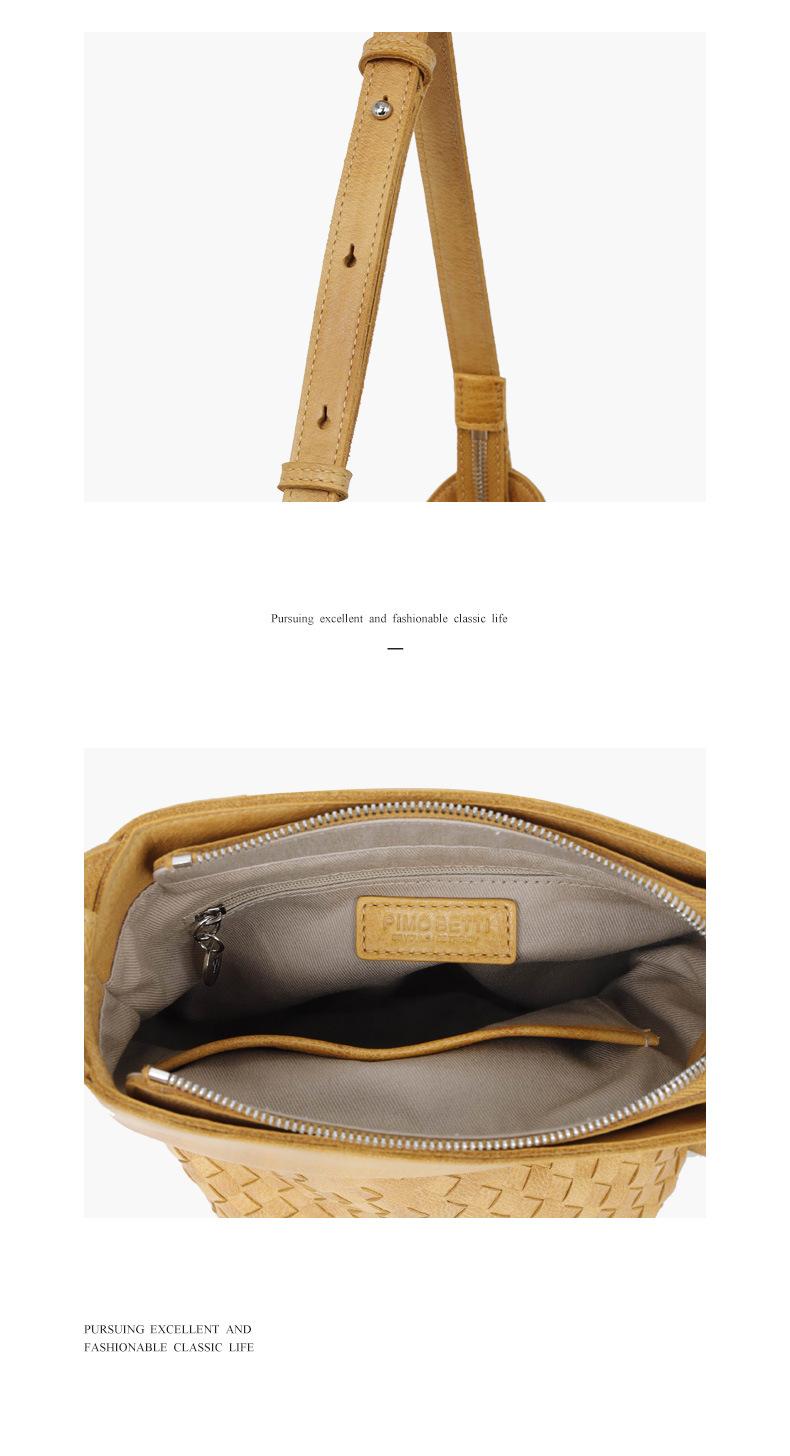 Product Introduction of French pastoral woven small bucket bag niche design messenger bag original bag first layer cowhide women's bag 5
