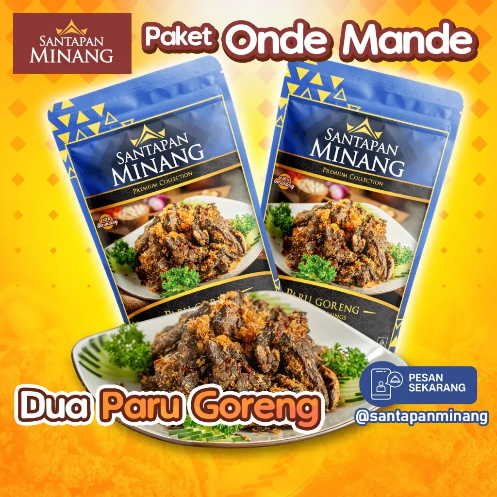 Paket Onder Mande Dua Paru Goreng Kering Asli Santapan Minang