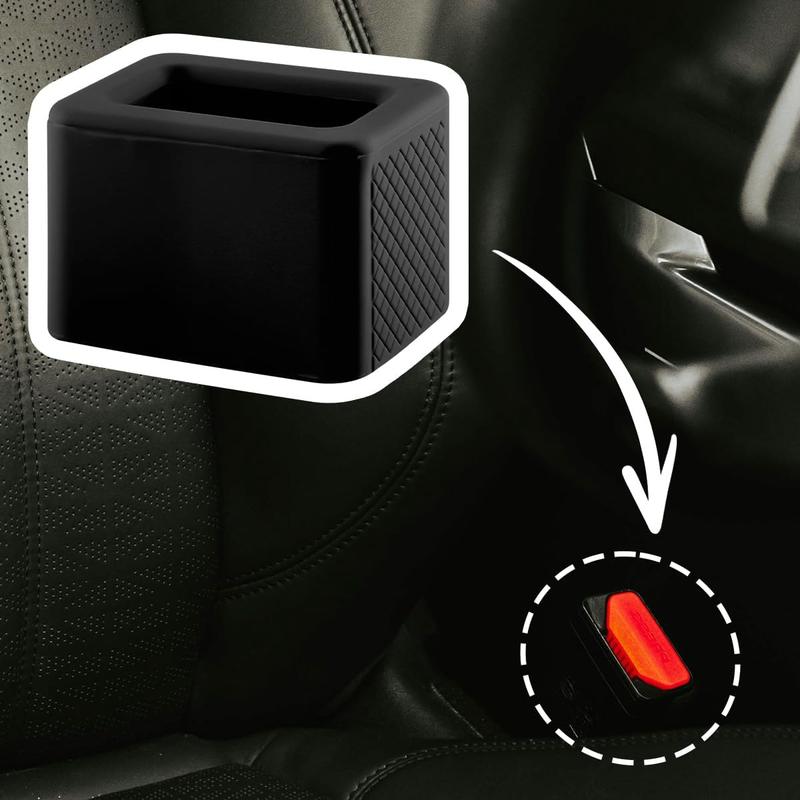 Silicone Car Seat Belt Clip Holder Durable Booster Seatbelt Retainer Easy-to-Install Seat Belt Fastener Thickened Design for Stability and Convenience (Black) 3
