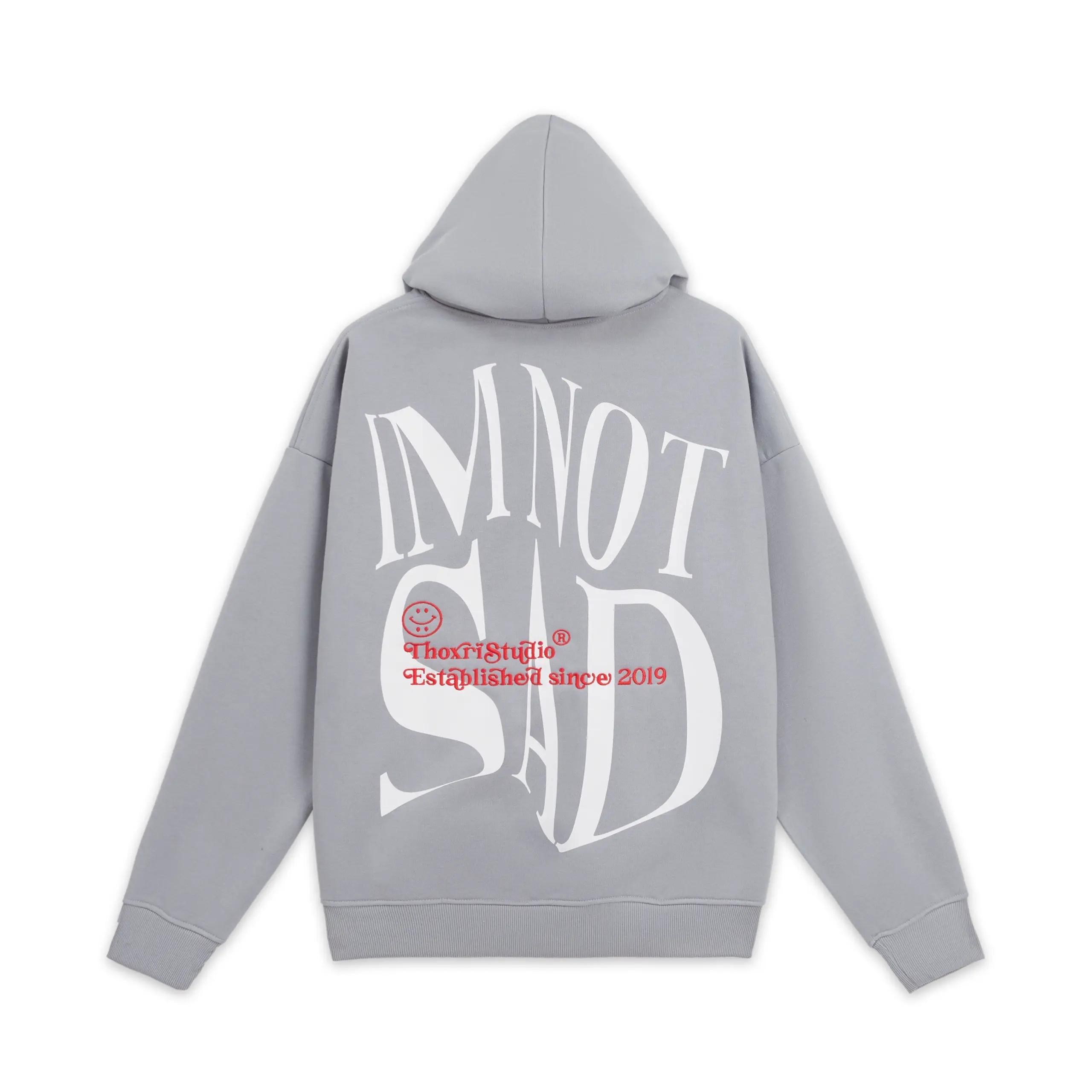 Hoodie Nỉ bông IAMNOTSAD THOXRI // LIGHT GREY