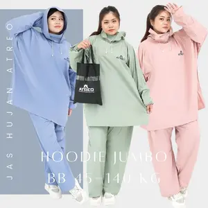 Jas Hujan Atreo Hoodie Jumbo 3XL 4XL Tebal Kuat Anti Rembes