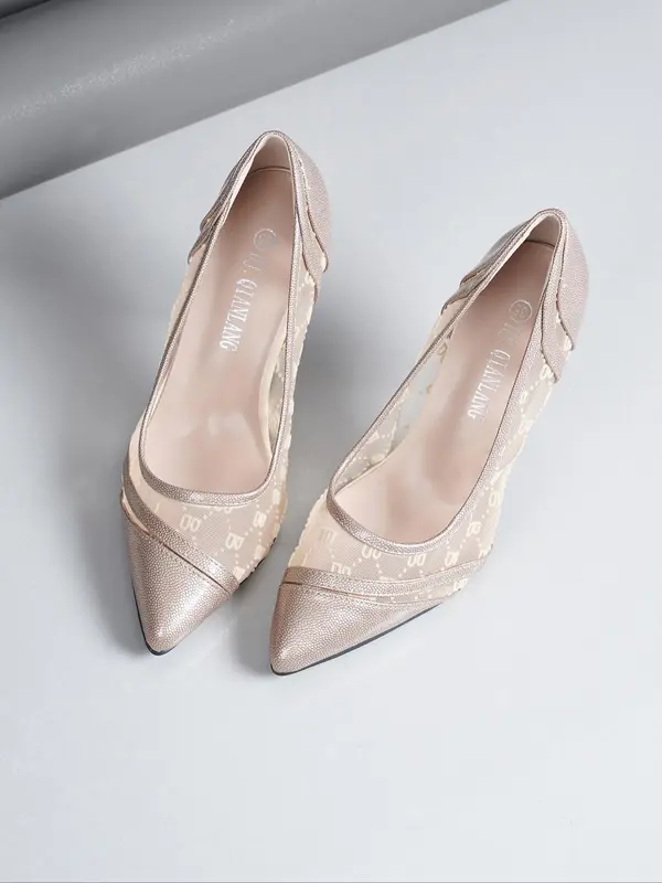 Women's Elegant Minimalist Pointed Toe High Heel Shoes, Trendy Slip on Court Pumps, Fashionable Shoes for Daily Wear 4