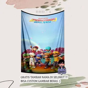 SELIMUT ANAK KARAKTER BOBOIBOY - selimut motif kartun anak - bisa tambah nama anak - selimut