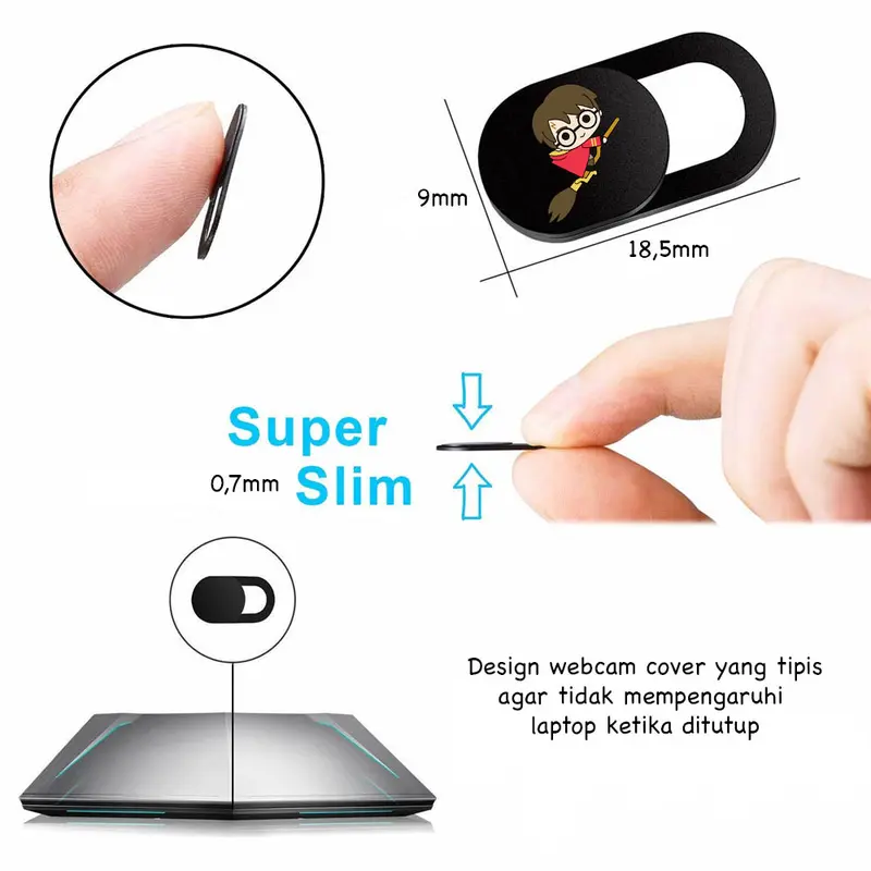 CUSTOM HARRY POTTER PART I PELINDUNG PENUTUP WEBCAM KAMERA COVER CAMERA DEPAN  LAPTOP 1