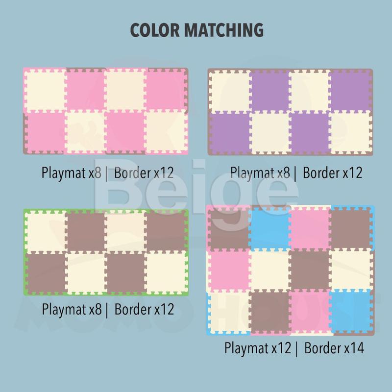 Product Introduction of Beige จิ๊กซอว์ปูพื้น แผ่นรองคลาน เด็ก แผ่นโฟมปูพื้น หนาพิเศษ 1.2 cm แผ่นโฟมรองคลานกันกระแทก EVA คละสีได้ สั่งขั้นต่ำ 4 แผ่ 15