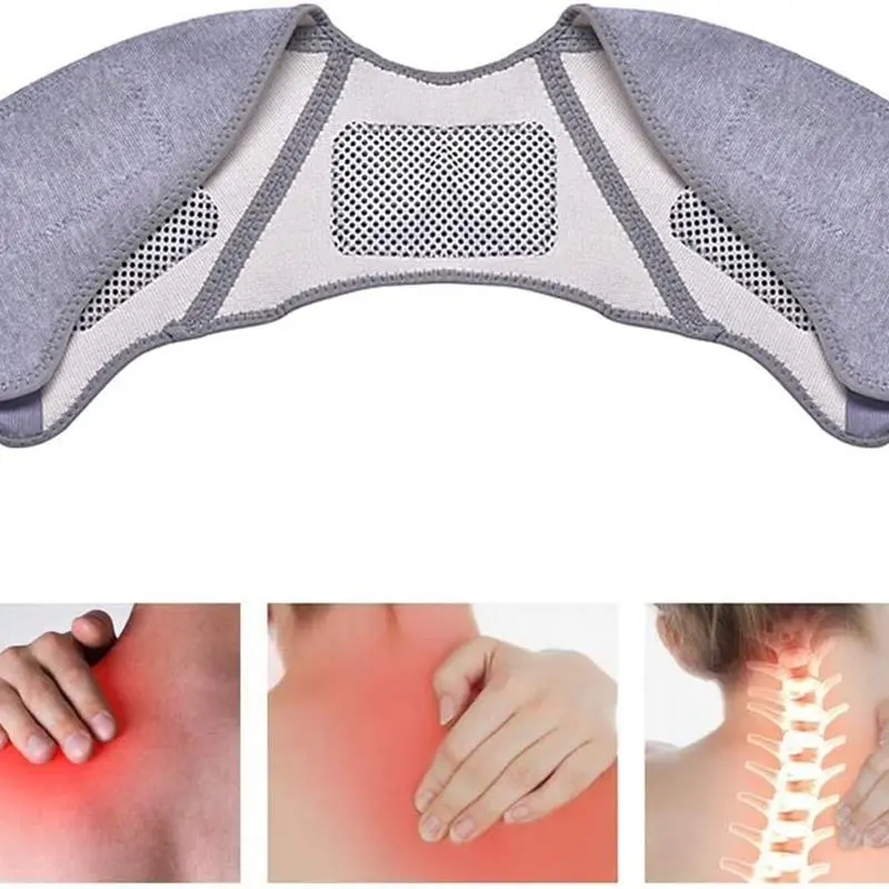 Shoulder Heat Pad Autumn and Winter Self-Heating Shoulders Strap Tourmaline Hot Moxibustion Magnetic Therapy Shoulder Inflammation,L