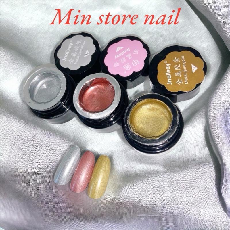 Gel metan vẽ móng Jinailsay vàng bạc hủ 8g Min store nail