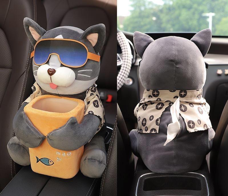 Gấu đựng khăn giấy đồ đạc hình thú nhồi bông Dễ Thương Đáng Yêu Độc Đáo Có sọt rác trên xe ô tô