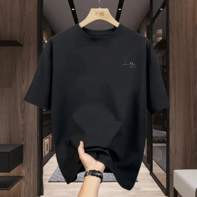 NEW Fashion Small Label Dicetak DIY Short Sleeve T-shirt Trendy Style 200g Heavy Cotton Men's and Women's Short Sleeve Fashion Essential Cartoon Animation T-shirt Bulat Combed Fit Kaos 5