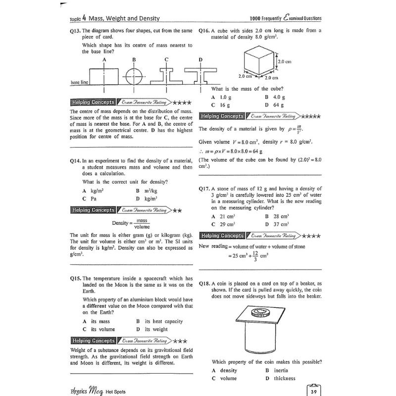 Product Introduction of High Quality O Level Physics MCQ Hot Spots / Upper Secondary / Physics / Assessment Books 3
