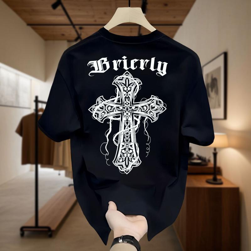 Product Introduction of American Freestyle Cross T-Shirt Men's Short Sleeves Trend Loose Plus Size Couple Oversize Top Unisex 2