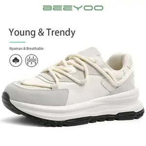 Beeyoo Sepatu Sneakers Olahraga Wanita Sepatu Warrior Casual Sepatu Fashion Korean Style Sepatu Cewek Karet Putih WD117 Shoes
