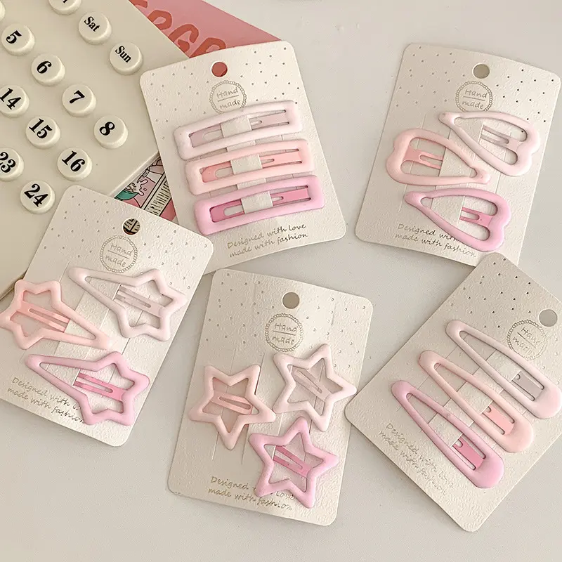 Jepit Rambut Anak & Dewasa Cute Pink Color Hairclip Women's Hiasan Rambut