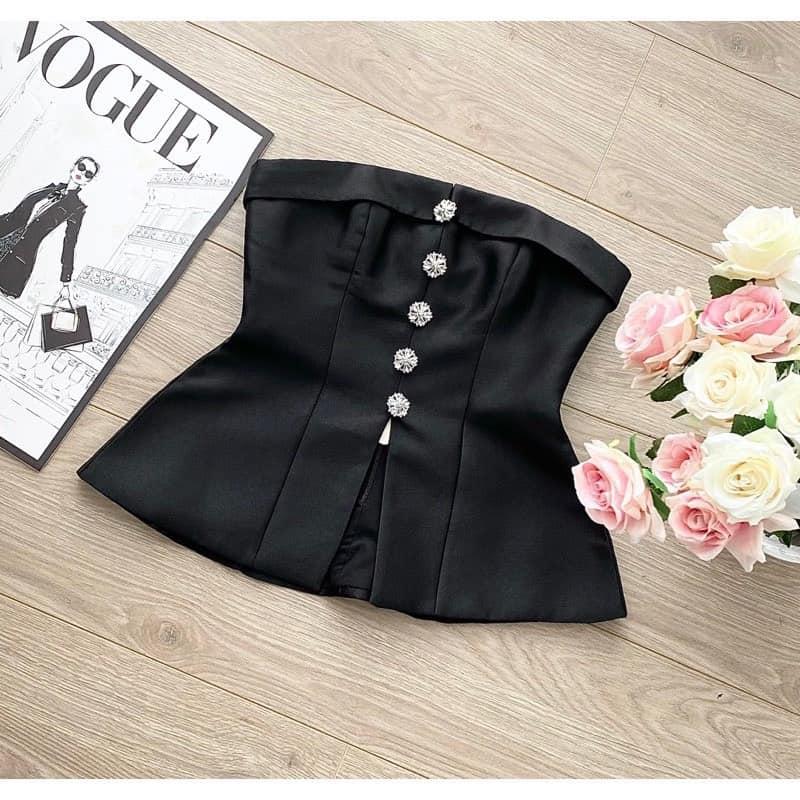 Áo cúp ngực nơ đá, áo có mút ngực bên trong