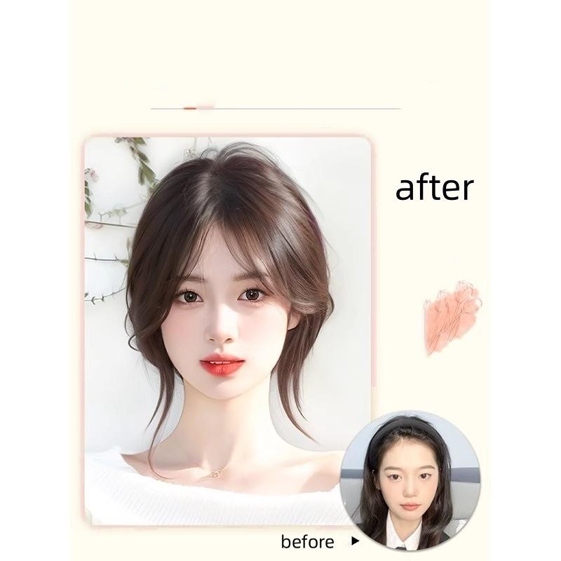Tóc Mái Giả Lụa Nhiệt Độ Cao, AWAYTR, Mềm Mại Và Bồng Bềnh Kẹp Tóc Giả, Phong Cách Instagram, Hàng Mới Về 2